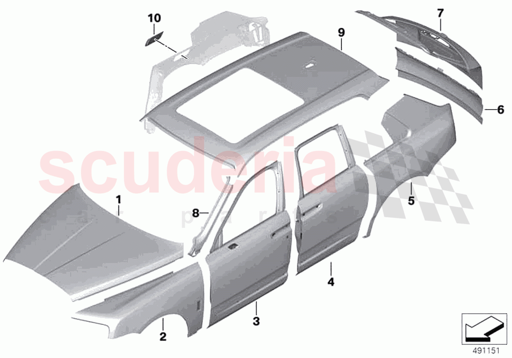 Outer panel of Rolls Royce Rolls Royce Cullinan RR31(2017-2023)