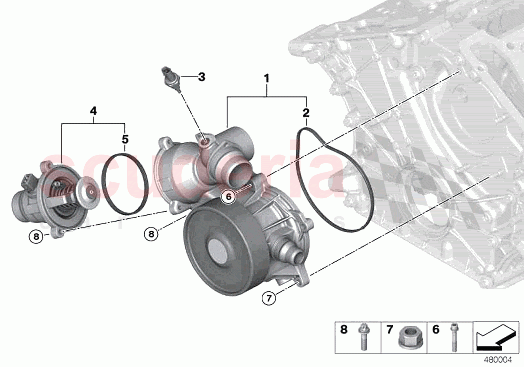 Cooling system coolant pump thermostat of Rolls Royce Rolls Royce Cullinan RR31(2017-2023)