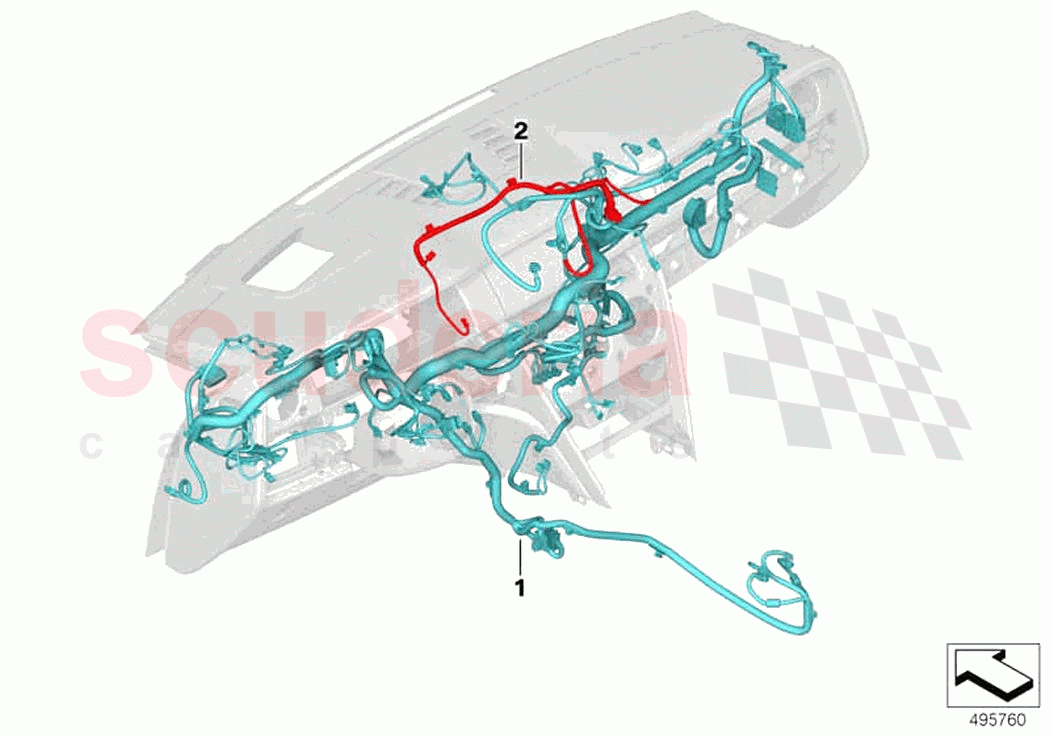 Wiring harness instrument panel of Rolls Royce Rolls Royce Cullinan RR31(2017-2023)
