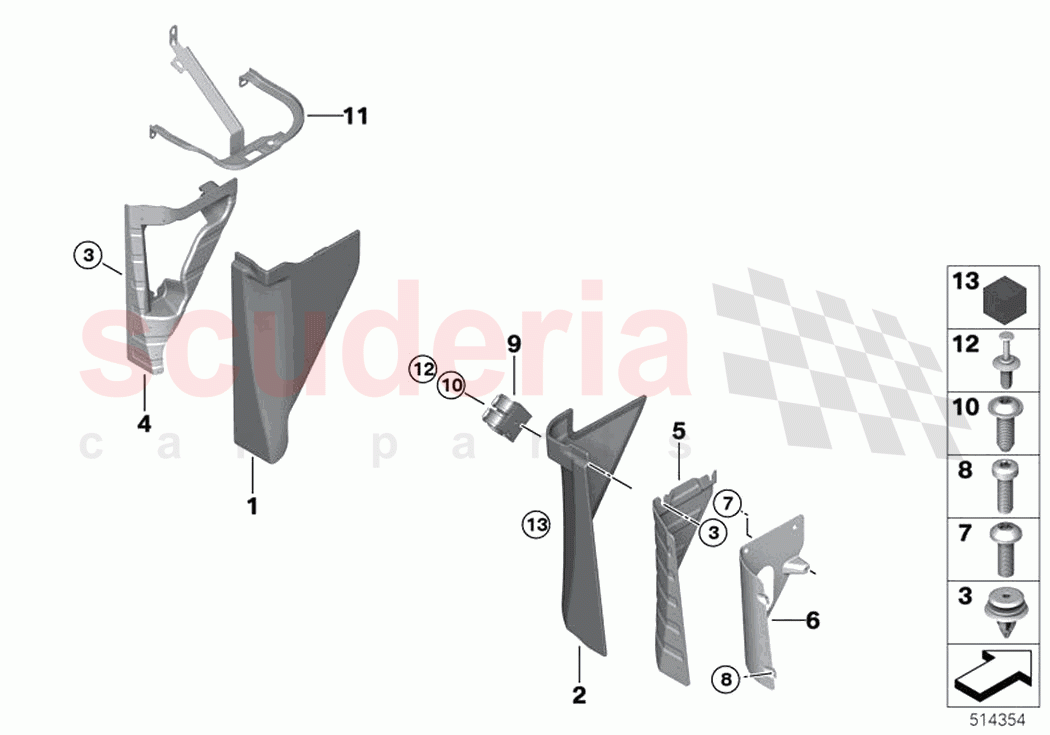 Trim panel leg room of Rolls Royce Rolls Royce Cullinan RR31(2017-2023)