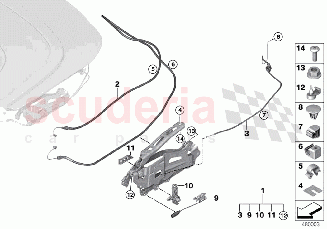 Conv top comp lid mechanism of Rolls Royce Rolls Royce Dawn RR6(2017-2023)