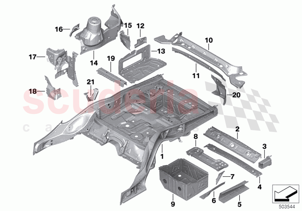 Floor parts rear interior of Rolls Royce Rolls Royce Dawn RR6(2017-2023)
