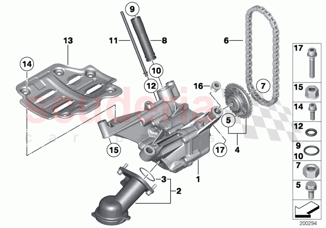 Lubrication system Oil pump with drive of Rolls Royce Rolls Royce Dawn RR6(2017-2023)