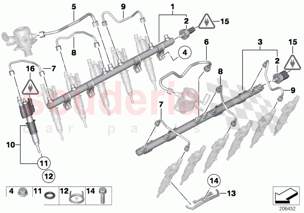 High pressure rail injector line of Rolls Royce Rolls Royce Dawn RR6(2017-2023)