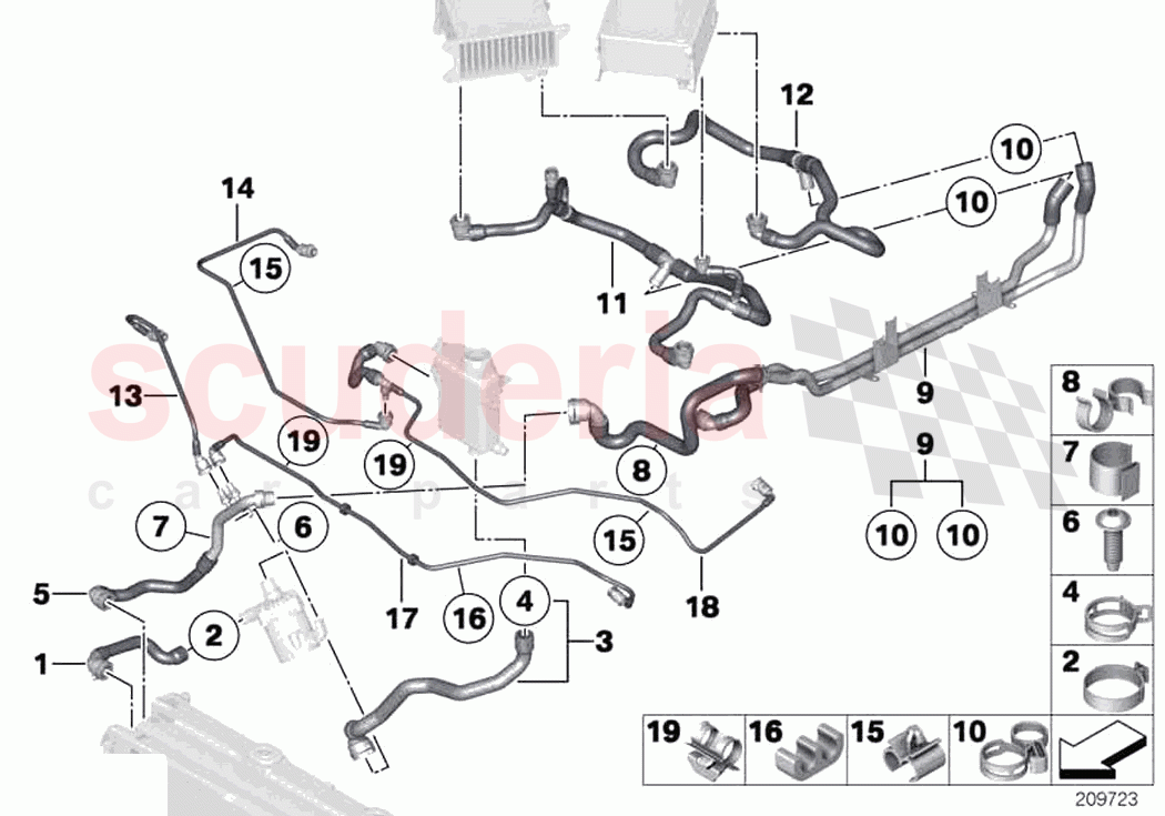 Cooling system water hoses charge air of Rolls Royce Rolls Royce Dawn RR6(2017-2023)