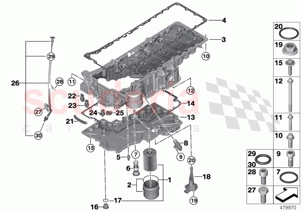 Oil sump oil filter oil measuring device of Rolls Royce Rolls Royce Ghost Extended RR22(2019-2023)