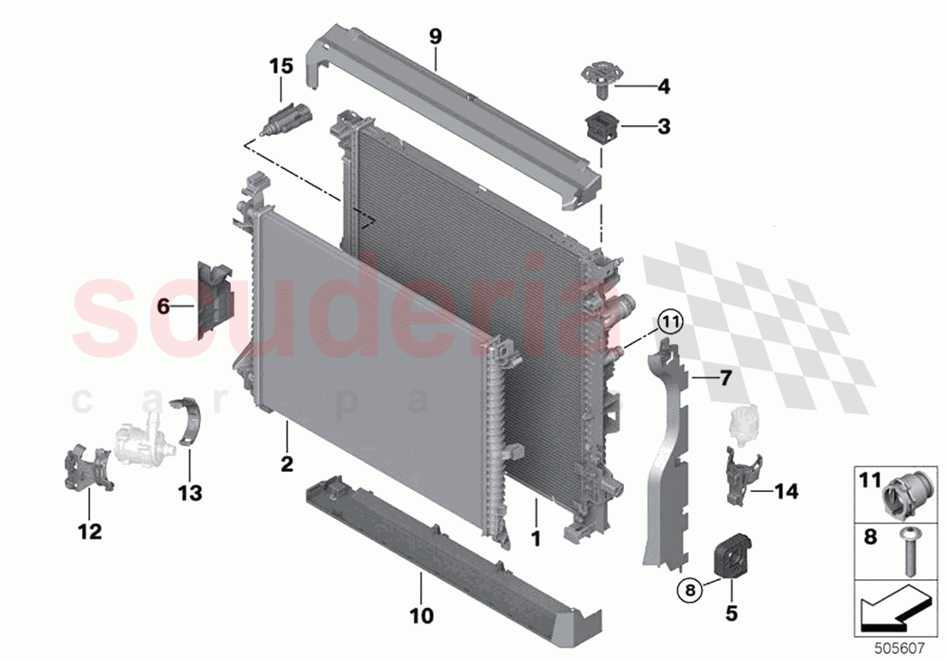 Mounting parts f radiator of Rolls Royce Rolls Royce Ghost Extended RR22(2019-2023)