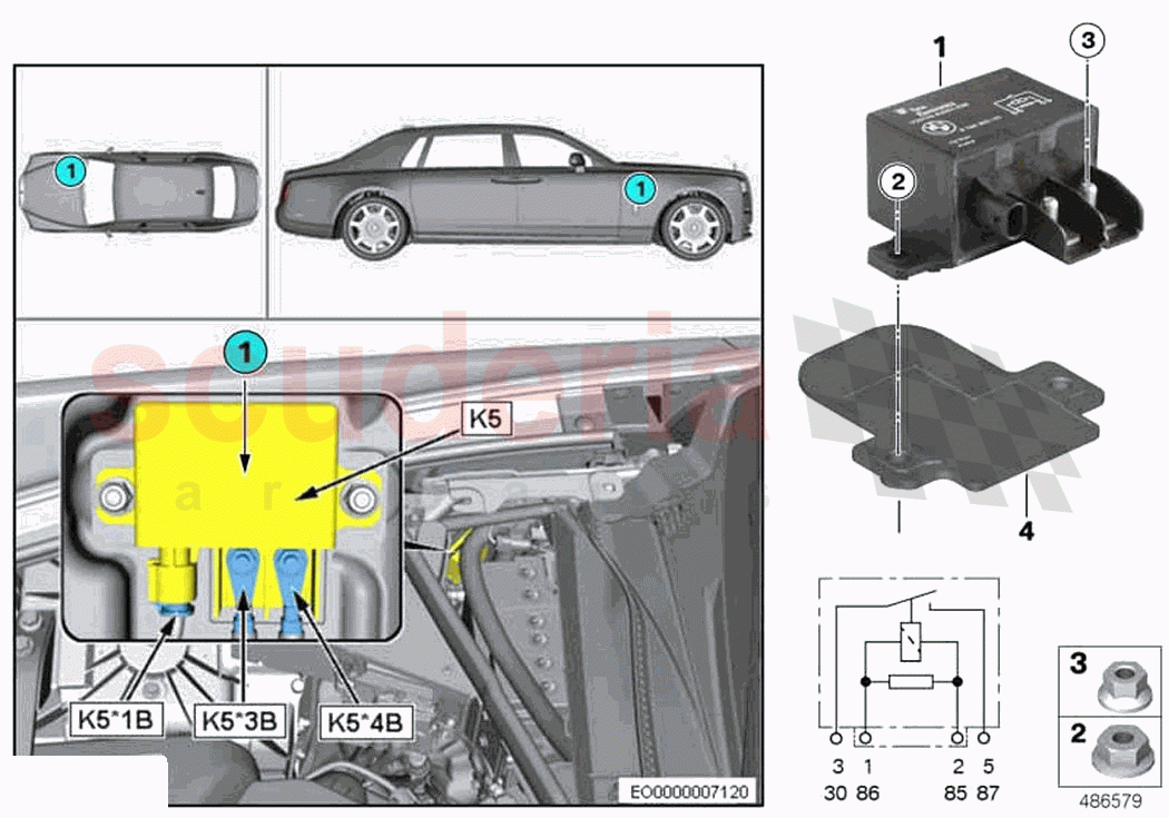 Relay electric fan 800 1000W K5 of Rolls Royce Rolls Royce Ghost Extended RR22(2019-2023)