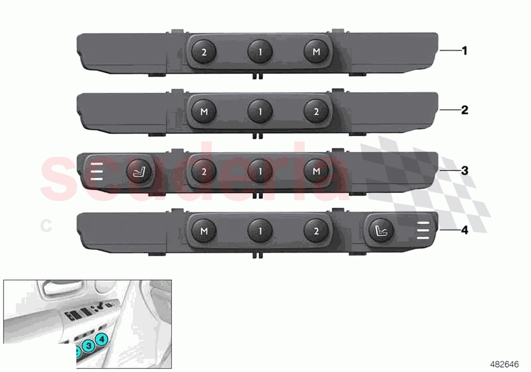 Seat functions passenger s side of Rolls Royce Rolls Royce Ghost Extended RR22(2019-2023)