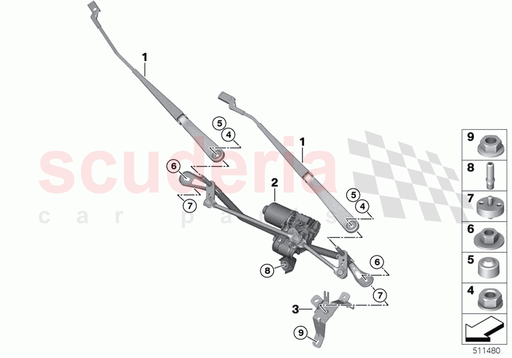 Single wiper parts of Rolls Royce Rolls Royce Ghost Extended RR22(2019-2023)