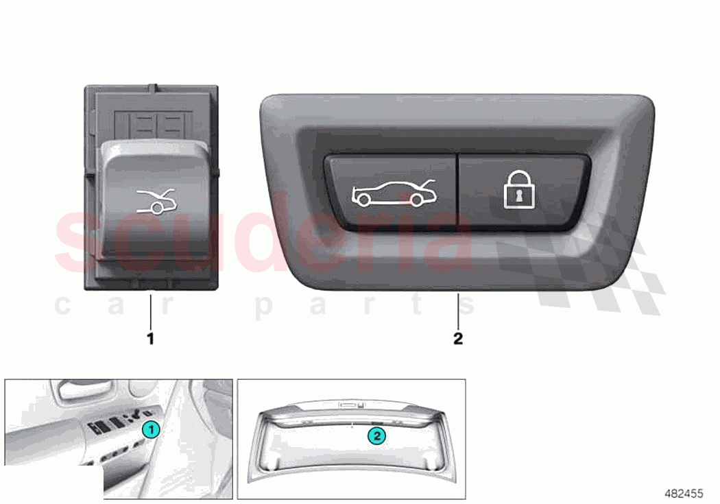 Switch rear lid Centerlock of Rolls Royce Rolls Royce Ghost Extended RR22(2019-2023)
