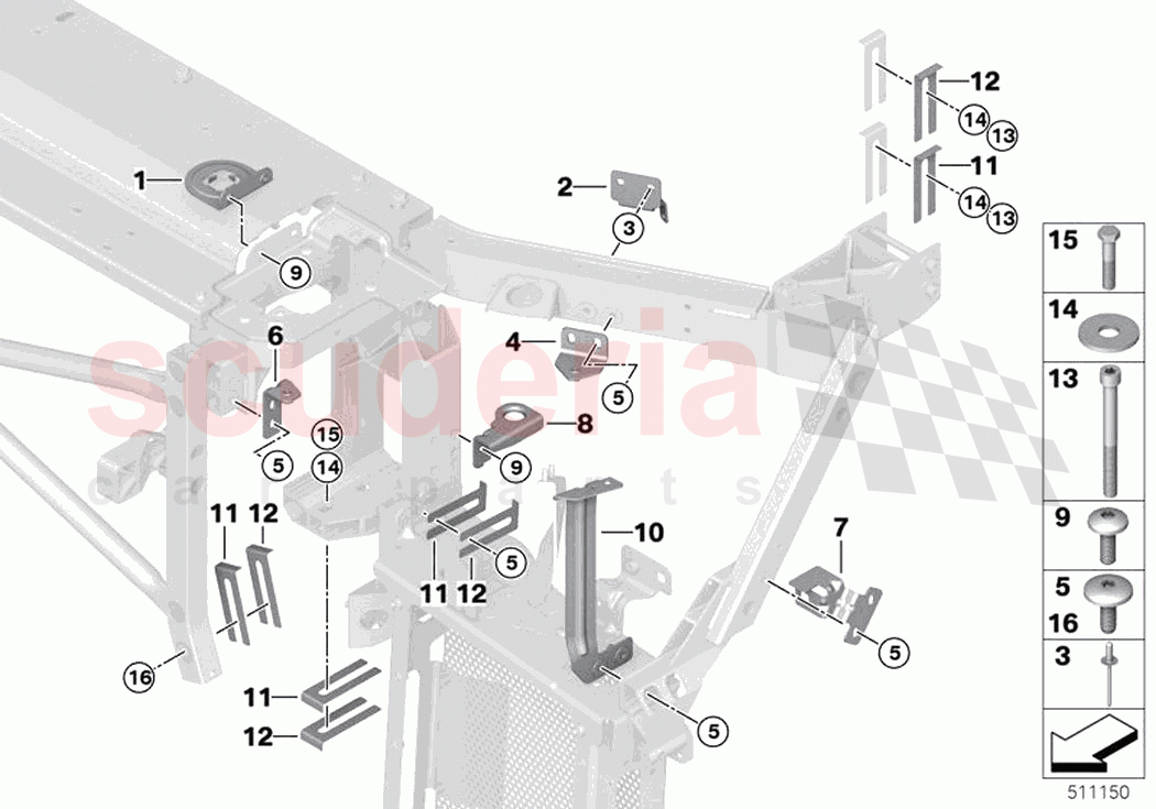 Bracket front panel of Rolls Royce Rolls Royce Ghost Extended RR22(2019-2023)