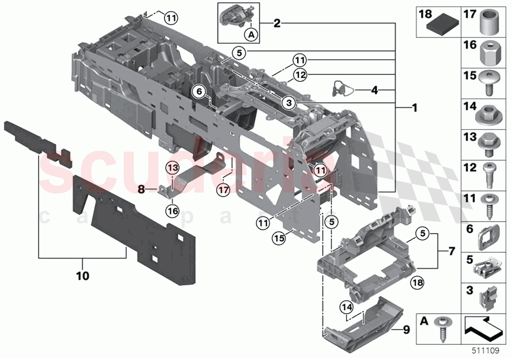 Carrier centre console of Rolls Royce Rolls Royce Ghost Extended RR22(2019-2023)