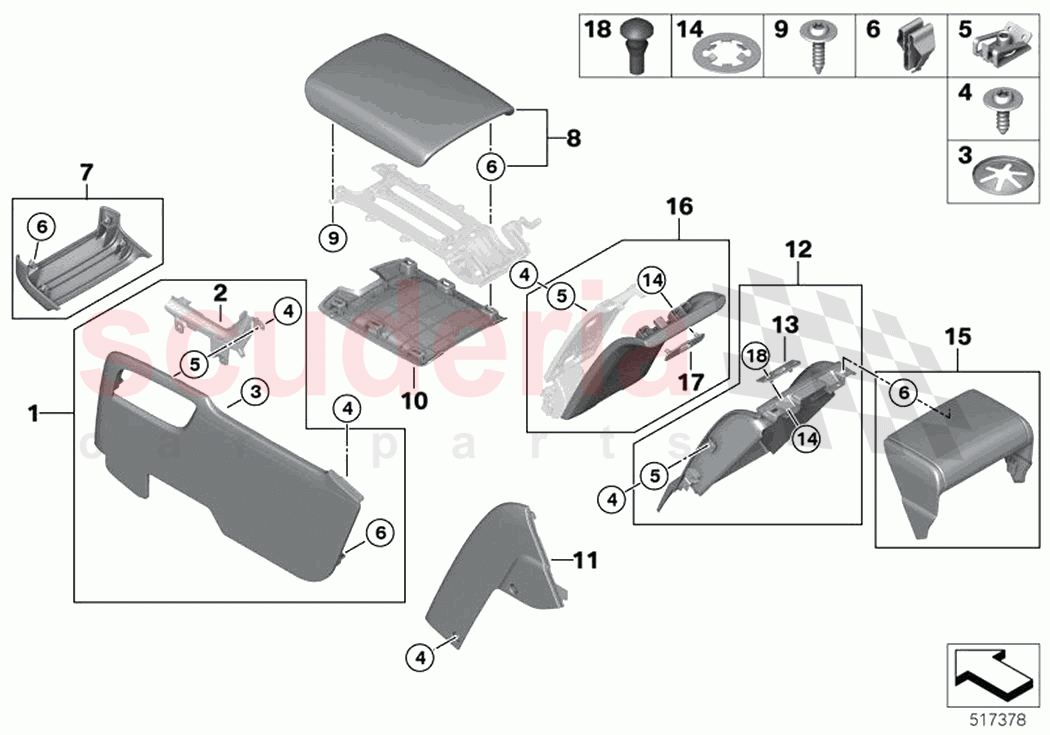 Mntg parts centre console rear comp of Rolls Royce Rolls Royce Ghost Extended RR22(2019-2023)
