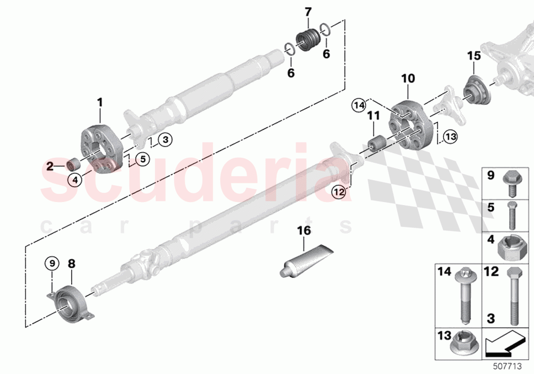 Drive shaft single components 4 wheel of Rolls Royce Rolls Royce Ghost RR21(2019-2023)
