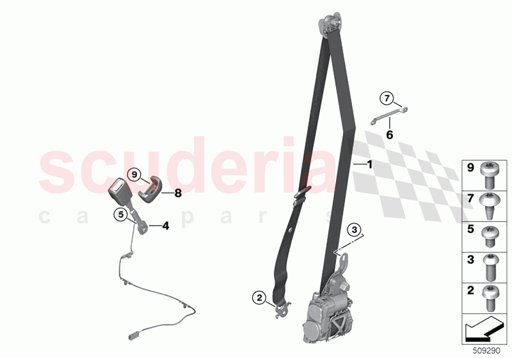 Safety belt front of Rolls Royce Rolls Royce Ghost RR21(2019-2023)