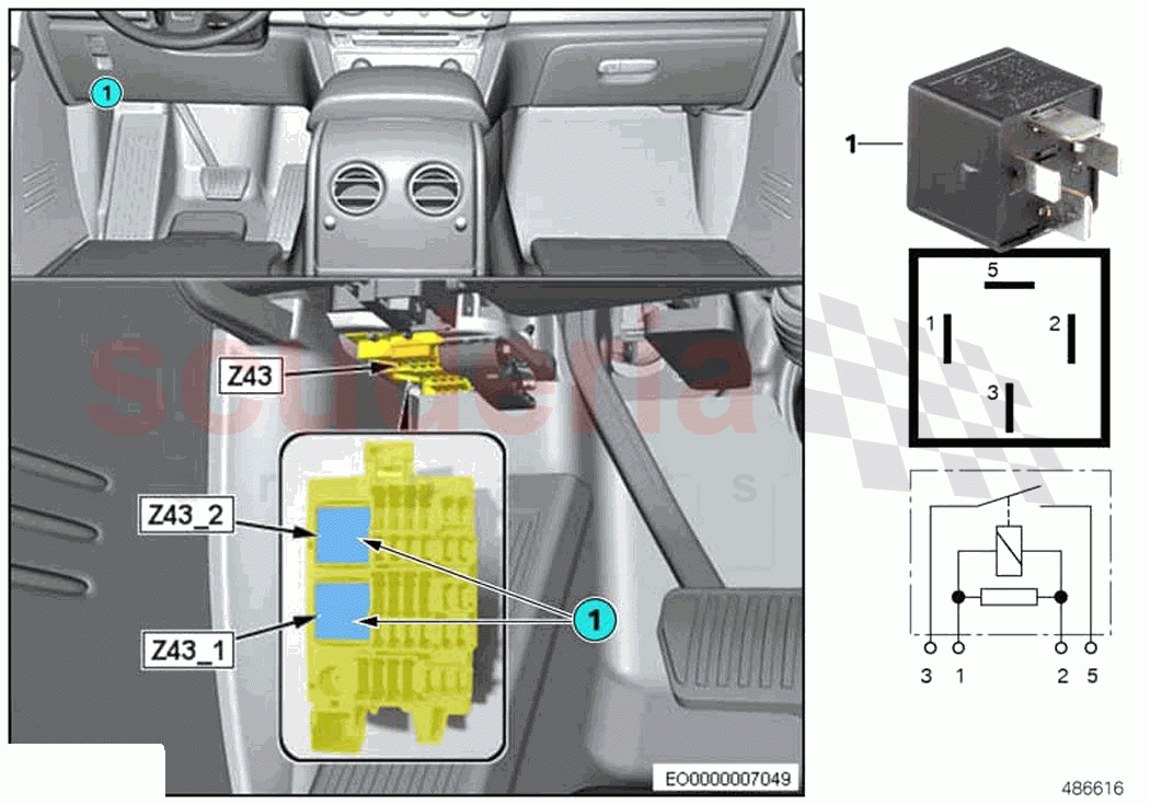 Relay terminal 30B Z43 of Rolls Royce Rolls Royce Ghost RR21(2019-2023)