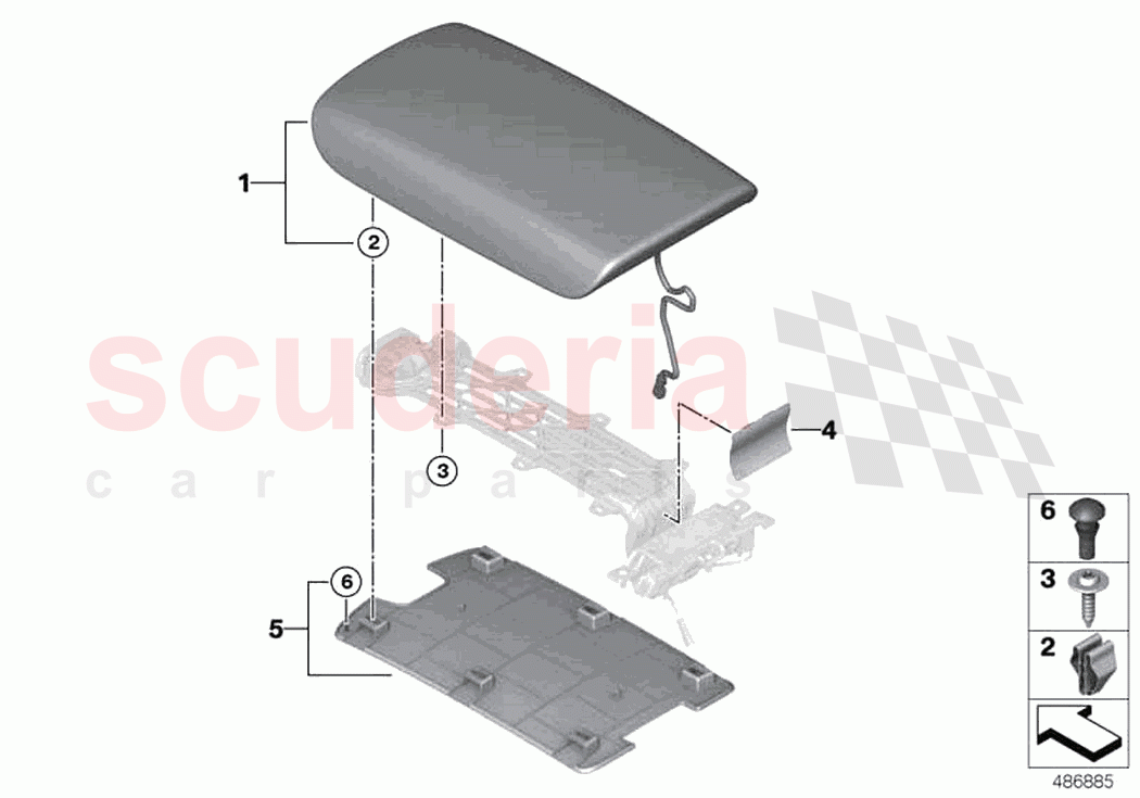 Armrest centre console of Rolls Royce Rolls Royce Ghost RR21(2019-2023)