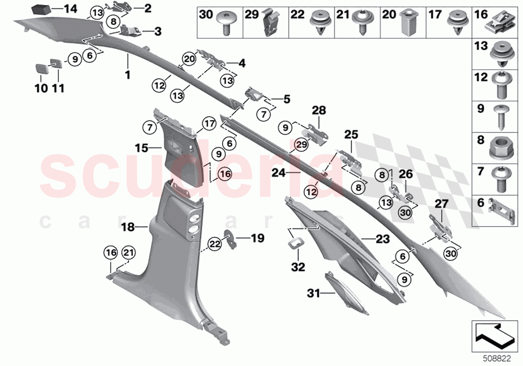 Trim panel A B C Column of Rolls Royce Rolls Royce Ghost RR21(2019-2023)