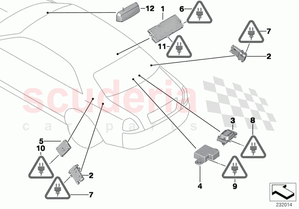 Single parts f antenna diversity of Rolls Royce Rolls Royce Ghost RR4(2017-2019)