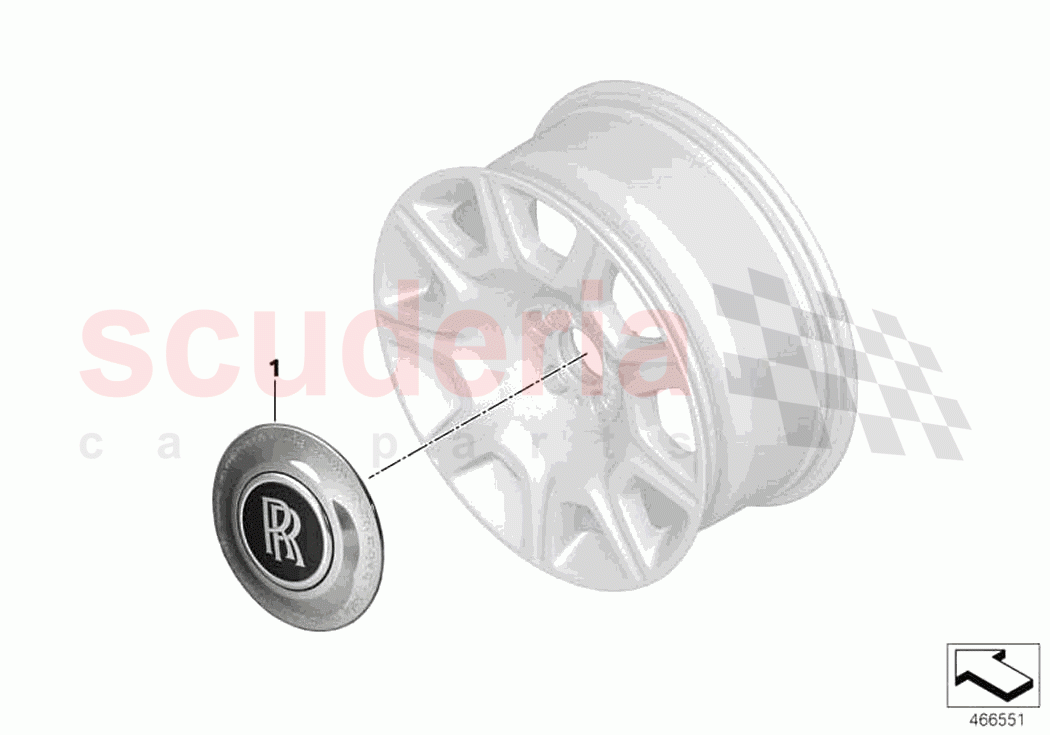 Exterior trim Centre Caps of Rolls Royce Rolls Royce Ghost RR4(2017-2019)