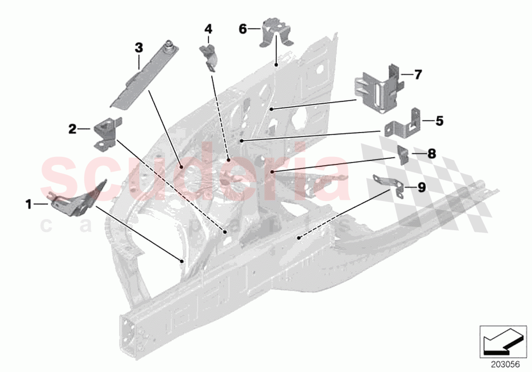 Front body bracket right of Rolls Royce Rolls Royce Ghost RR4(2017-2019)