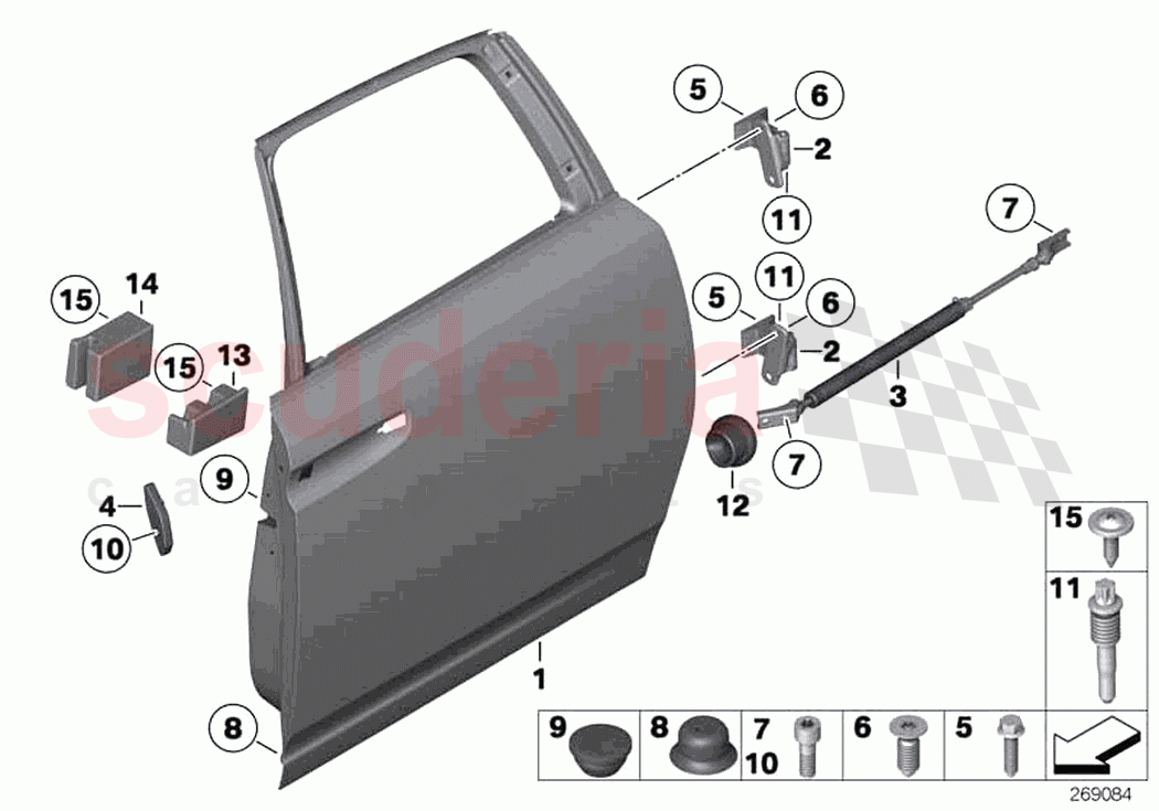 Rear door hinge door brake of Rolls Royce Rolls Royce Ghost RR4(2017-2019)