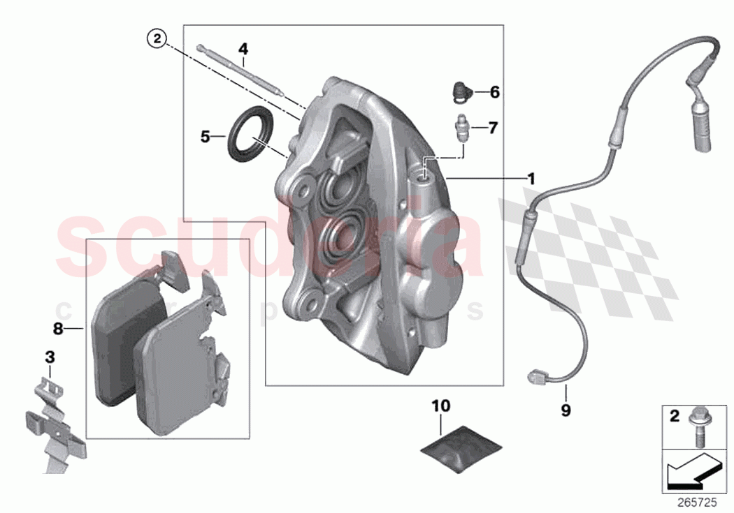 Front wheel brake brake pad sensor of Rolls Royce Rolls Royce Ghost RR4(2017-2019)