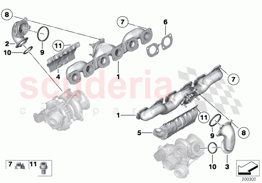 Exhaust manifold of Rolls Royce Rolls Royce Ghost RR4(2017-2019)