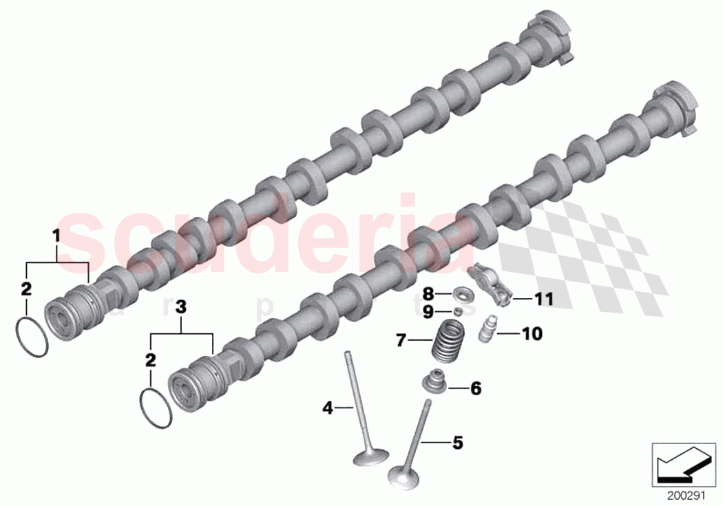 Valve timing gear camshaft valves of Rolls Royce Rolls Royce Ghost RR4(2017-2019)