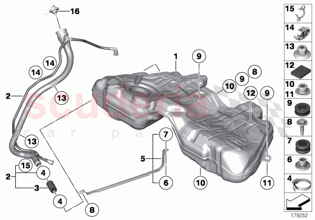Fuel tank mounting parts of Rolls Royce Rolls Royce Ghost RR4(2017-2019)