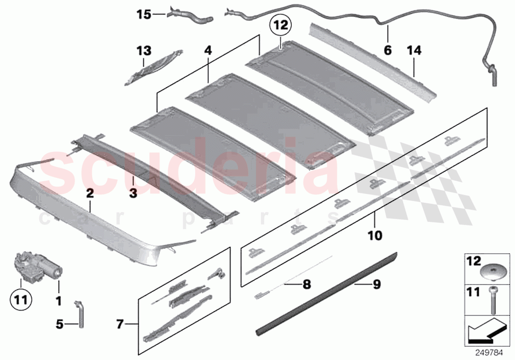 Panorama glass roof mounting parts of Rolls Royce Rolls Royce Ghost RR4(2017-2019)