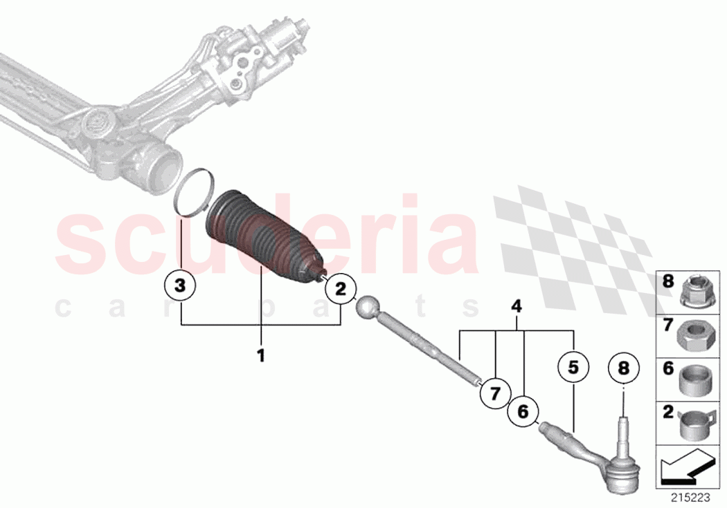 Steering linkage tie rods of Rolls Royce Rolls Royce Ghost RR4(2017-2019)