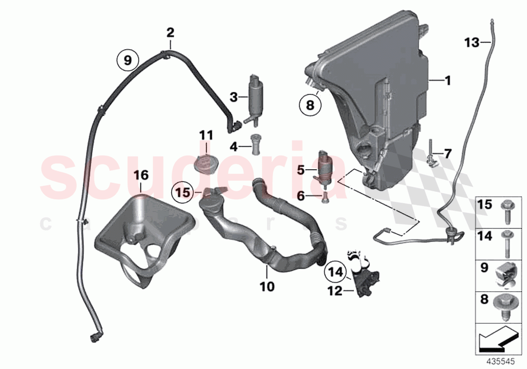 Reservoir windscr headlight washer sys of Rolls Royce Rolls Royce Ghost RR4(2017-2019)