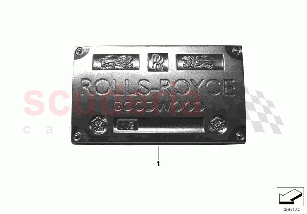 Vehicle ID number badge per order of Rolls Royce Rolls Royce Ghost RR4(2017-2019)