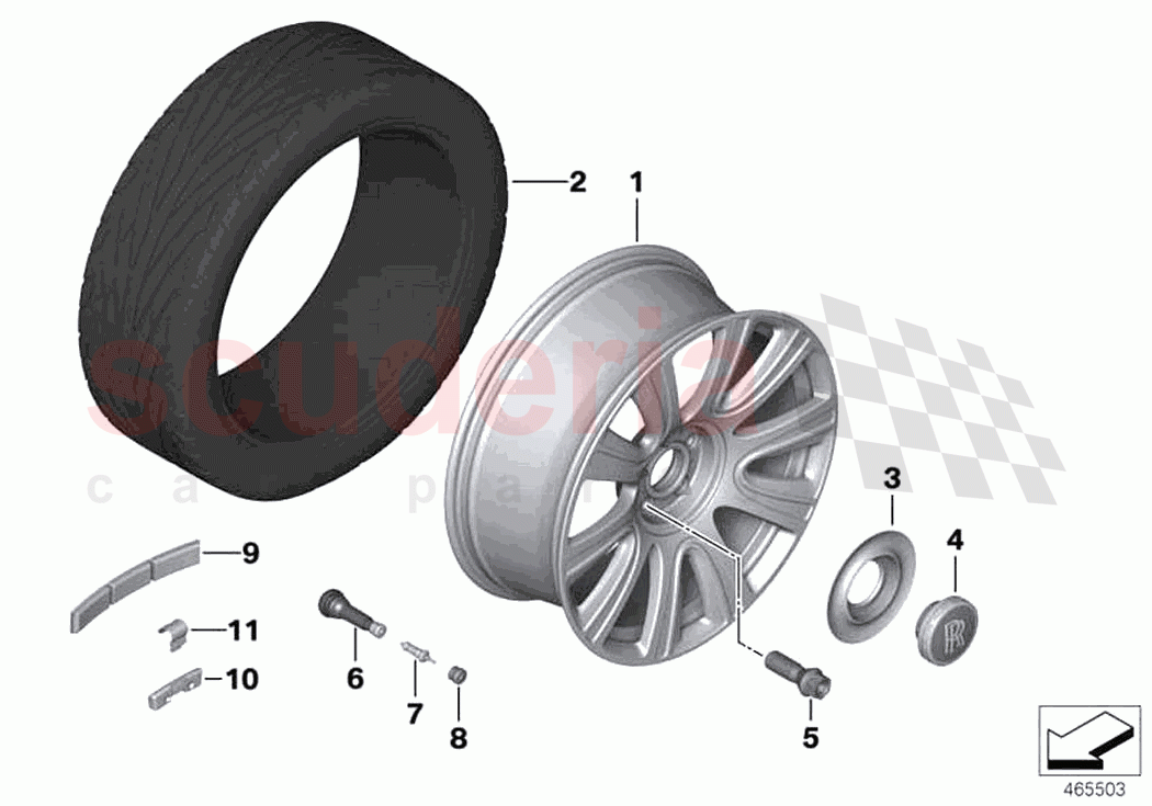 Light alloy wheel styling 653 of Rolls Royce Rolls Royce Ghost RR4(2017-2019)