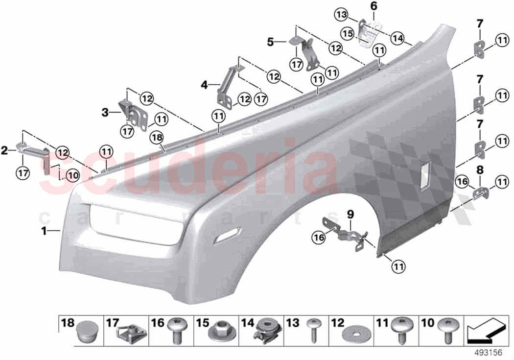 Front side panel Mounting parts of Rolls Royce Rolls Royce Phantom Extended RR12(2017-2023)