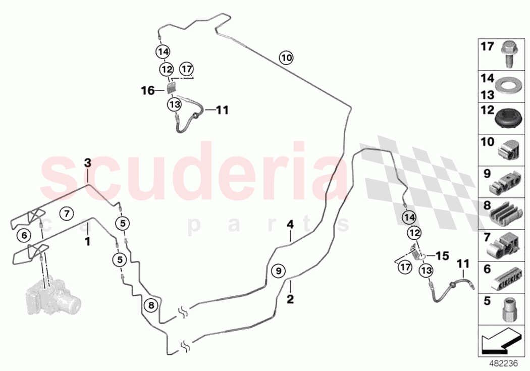 Brake pipe rear of Rolls Royce Rolls Royce Phantom Extended RR12(2017-2023)
