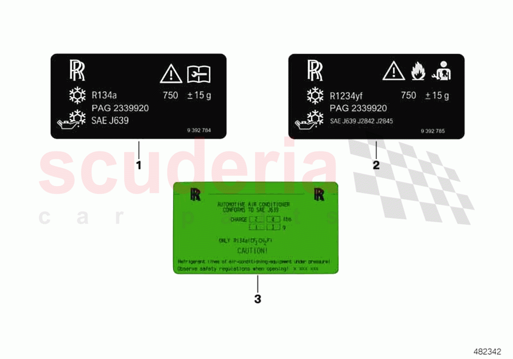 Label coolant of Rolls Royce Rolls Royce Phantom Extended RR12(2017-2023)