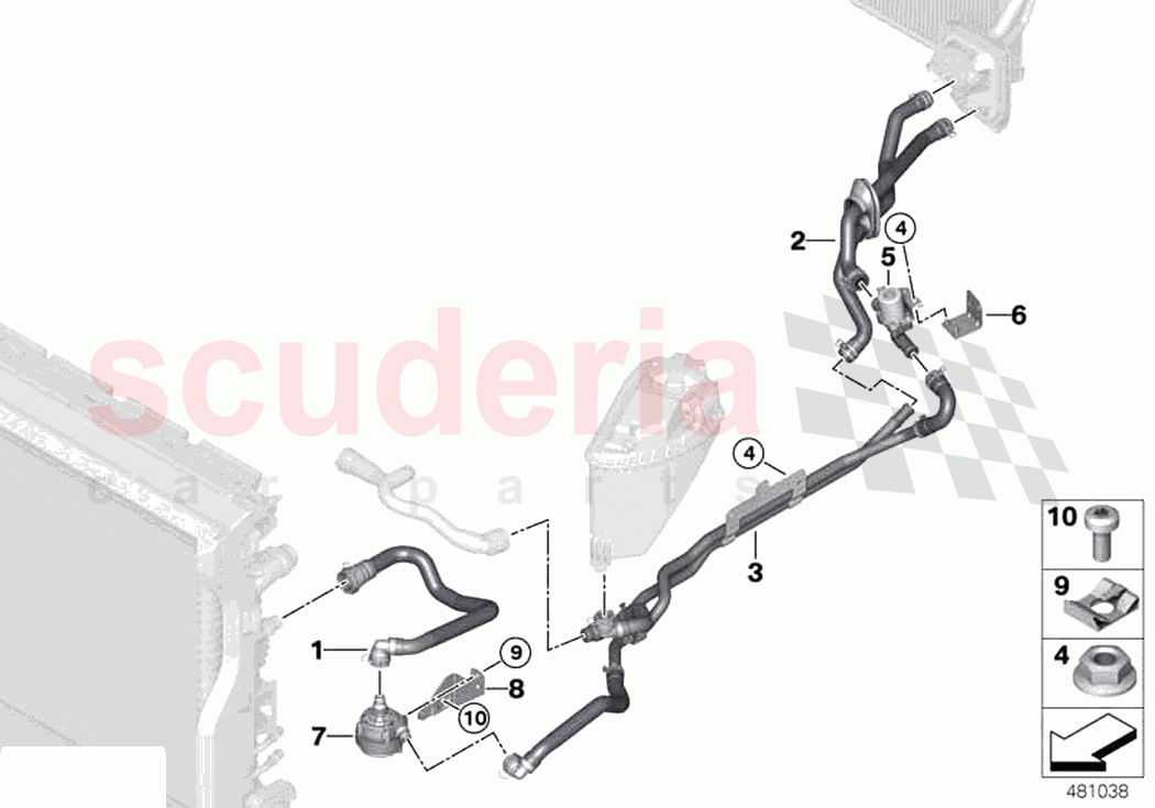 Cooling water hoses of Rolls Royce Rolls Royce Phantom Extended RR12(2017-2023)