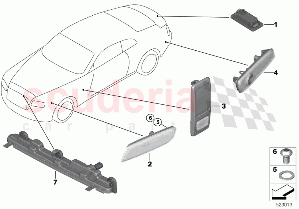 Side repeater lights outer of Rolls Royce Rolls Royce Phantom Extended RR12(2017-2023)