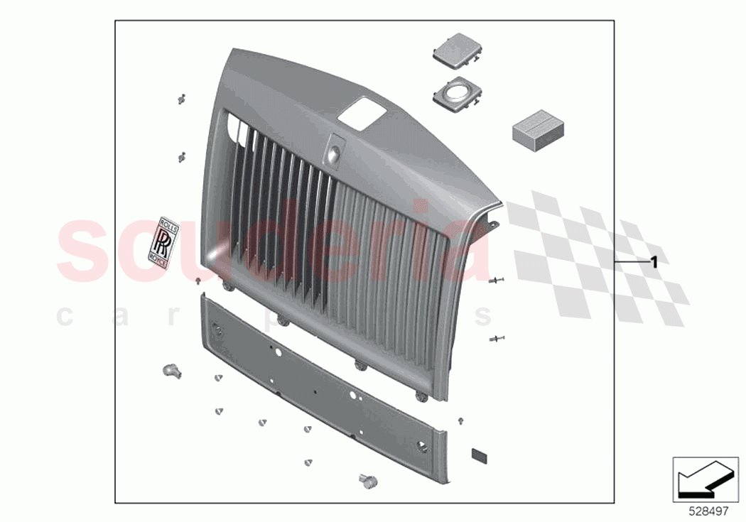 Retrofit dark chrome radiator grille of Rolls Royce Rolls Royce Phantom Extended RR12(2017-2023)