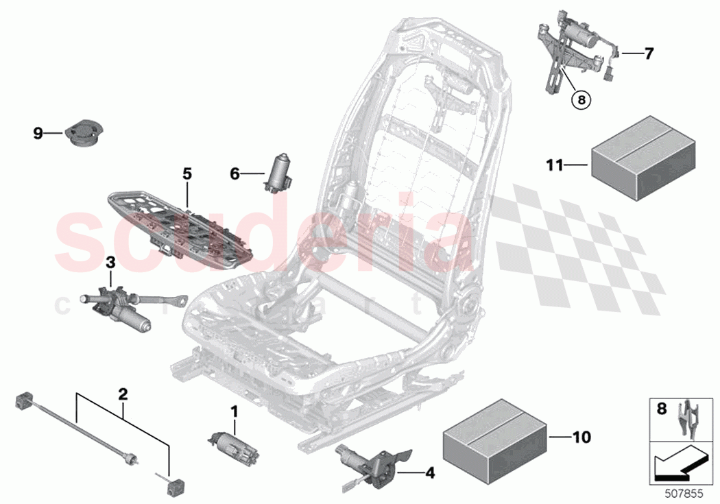 Seat front electrical system drives of Rolls Royce Rolls Royce Phantom Extended RR12(2017-2023)