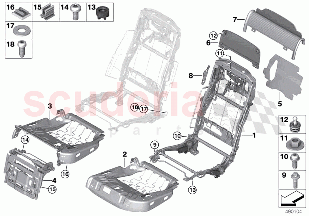 Seat rear seat frame comfort seat of Rolls Royce Rolls Royce Phantom Extended RR12(2017-2023)