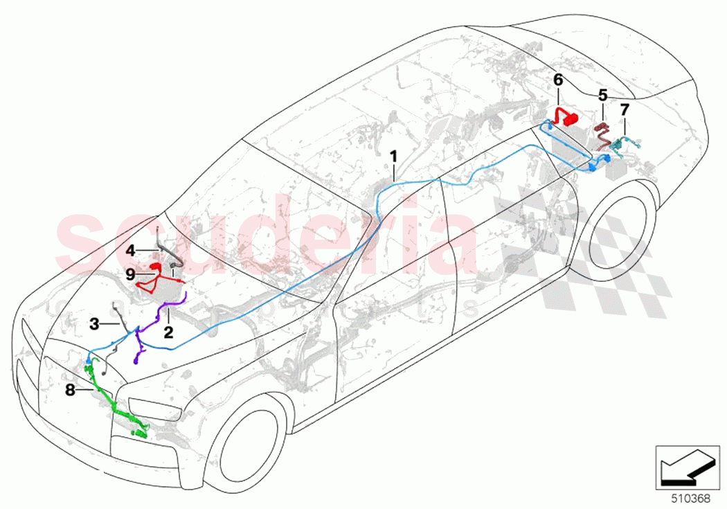 Battery cable earth cable of Rolls Royce Rolls Royce Phantom Extended RR12(2017-2023)
