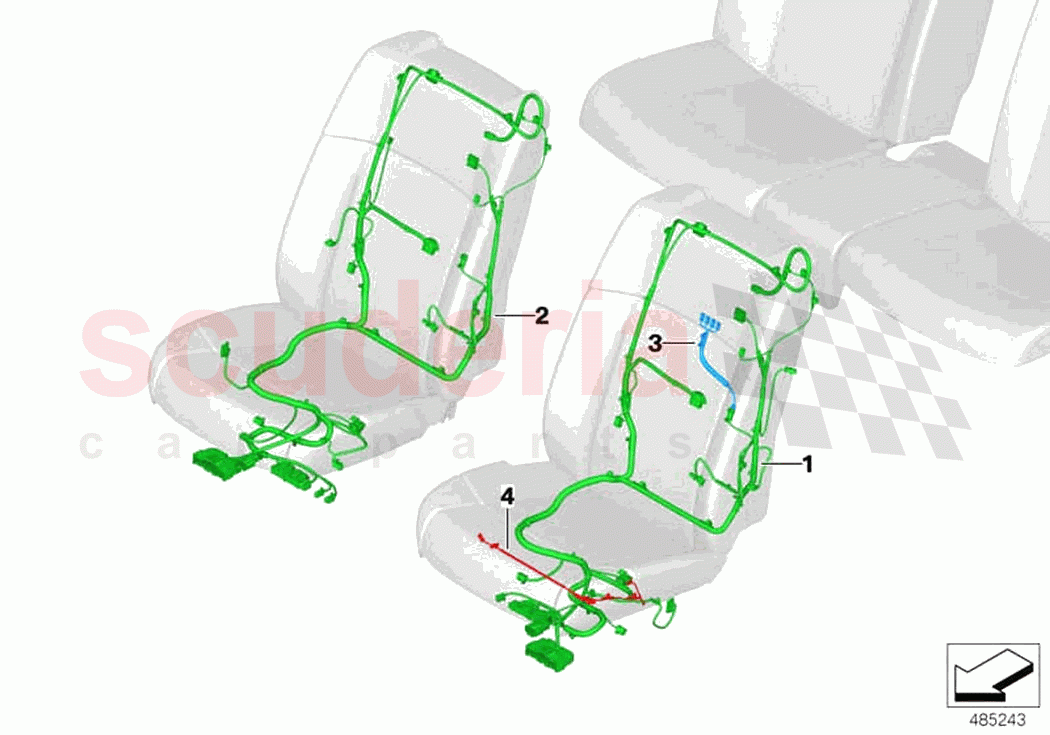 Wiring harness seat front of Rolls Royce Rolls Royce Phantom RR11(2017-2023)