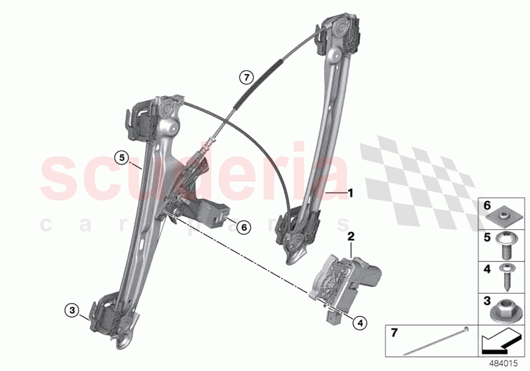 Door window lifting mechanism front of Rolls Royce Rolls Royce Phantom RR11(2017-2023)