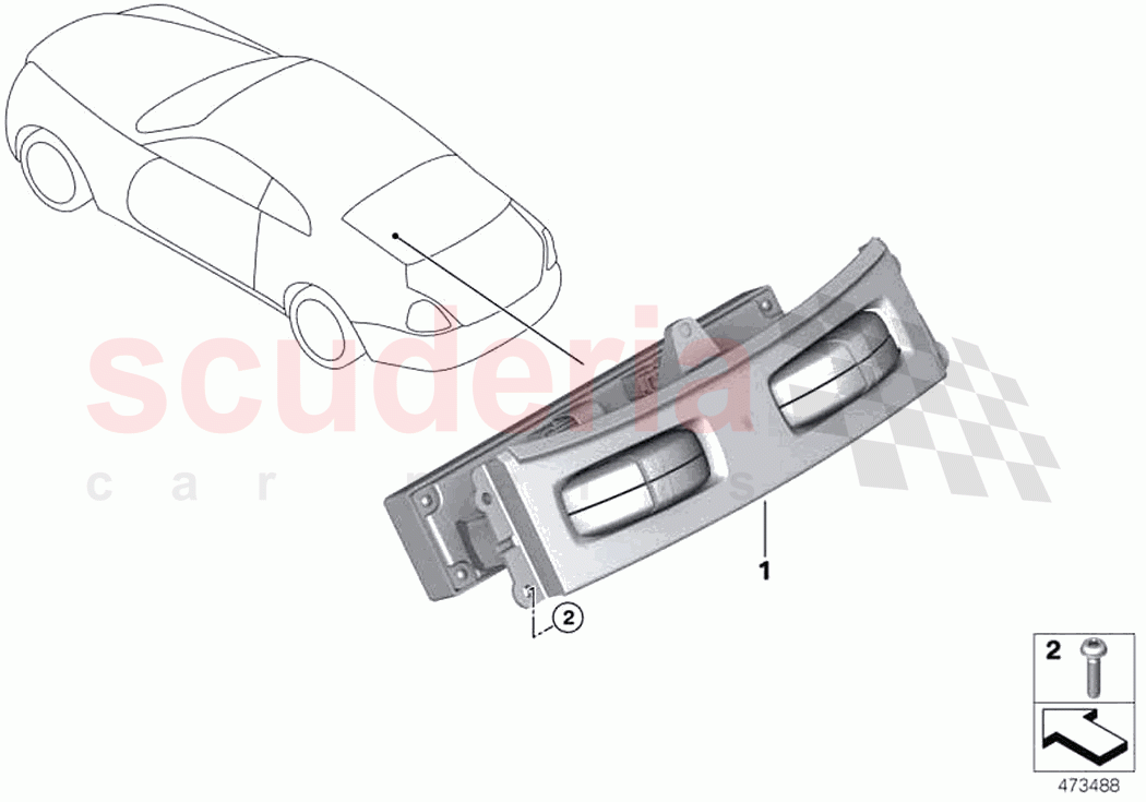 Operating unit automatic rear cabin A C of Rolls Royce Rolls Royce Wraith RR5(2017-2023)