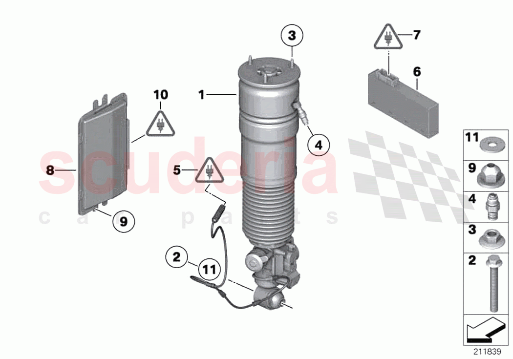 Air spring strut rear control units of Rolls Royce Rolls Royce Wraith RR5(2017-2023)