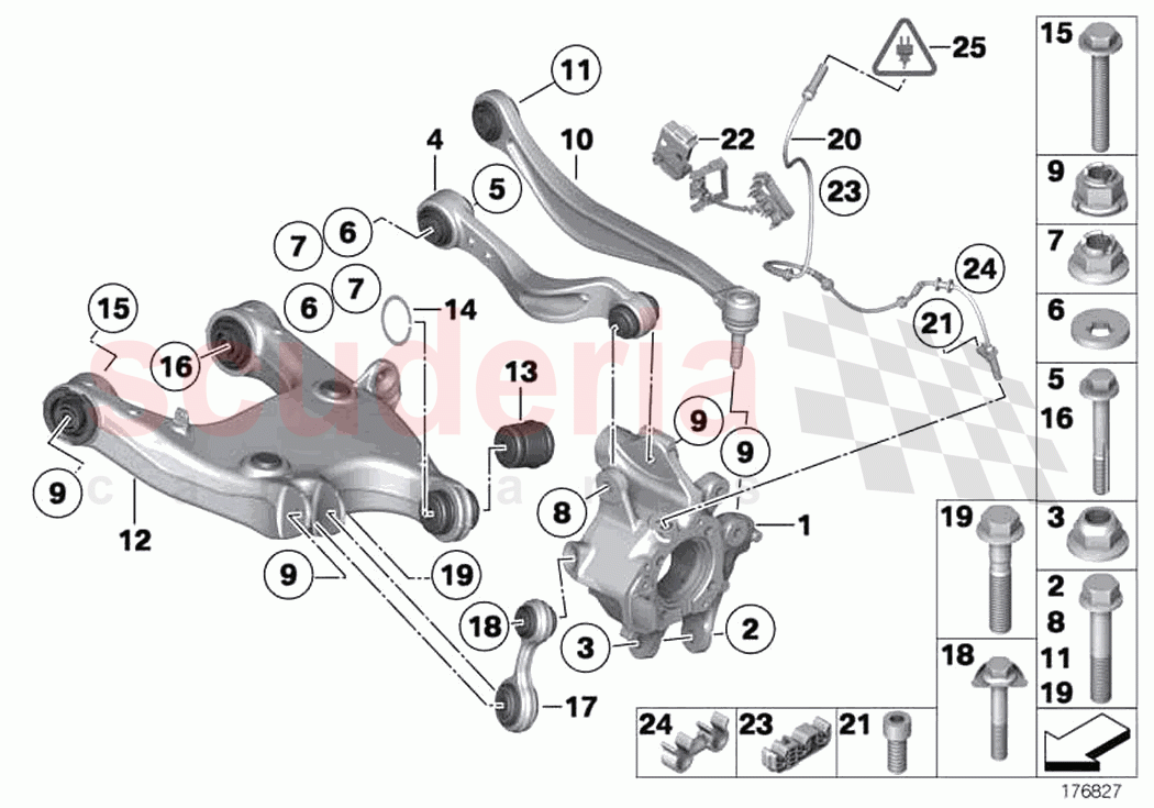 Rear axle support wheel suspension of Rolls Royce Rolls Royce Wraith RR5(2017-2023)